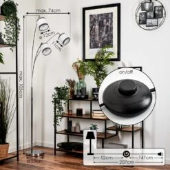 Lohobe Stehleuchte Chrom, Schwarz, 3-flammig 17 Lohobe Stehleuchte Chrom, Schwarz, 3-flammig -Lampe Verkäufe lohobe stehleuchte h3685983 3