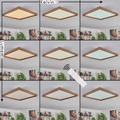 Longvic Deckenpanel LED Braun, Holzoptik, Schwarz, 1-flammig, Fernbedienung -Lampe Verkäufe longvic deckenpanel h3689349 1