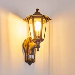 Loria Außenwandleuchte Braun, Gold, 1-flammig -Lampe Verkäufe loria aussenwandleuchte h3012772 do2 14