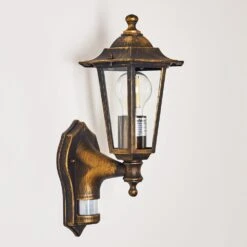 Loria Außenwandleuchte Braun, Gold, 1-flammig -Lampe Verkäufe loria aussenwandleuchte h3012772 do2 15