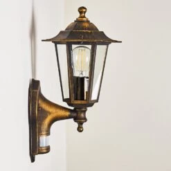 Loria Außenwandleuchte Braun, Gold, 1-flammig -Lampe Verkäufe loria aussenwandleuchte h3012772 do2 5