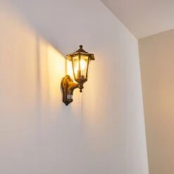 Loria Außenwandleuchte Braun, Gold, 1-flammig -Lampe Verkäufe loria aussenwandleuchte h3012772 do2 9