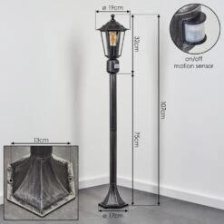 Loria Wegeleuchte Schwarz, Silber, 1-flammig, Bewegungsmelder -Lampe Verkäufe loria wegeleuchte h3824016 3