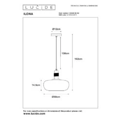 Lucide ILONA Pendelleuchte Schwarz, 1-flammig 15 Lucide ILONA Pendelleuchte Schwarz, 1-flammig -Lampe Verkäufe lucide ilona pendelleuchte 45408 30 62 6