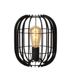 Lucide REDA Tischlampe Schwarz, 1-flammig