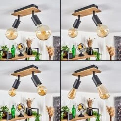 Maidford Deckenleuchte Naturfarben, Schwarz, 2-flammig -Lampe Verkäufe maidford deckenleuchte h3388082 1