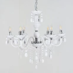 Malmback Kronleuchter Chrom, Weiß, 6-flammig -Lampe Verkäufe malmback kronleuchter h3637814 7