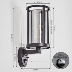 Martinha Außenwandleuchte Schwarz, 1-flammig, Bewegungsmelder -Lampe Verkäufe martinha aussenwandleuchte h3818169 3