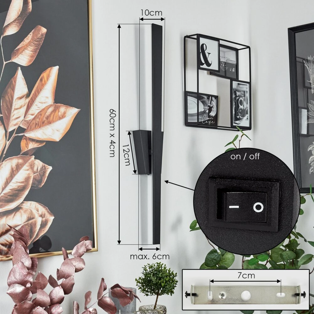 Meels Wandleuchte LED Schwarz, 1-flammig 6 Meels Wandleuchte LED Schwarz, 1-flammig – Bild 4