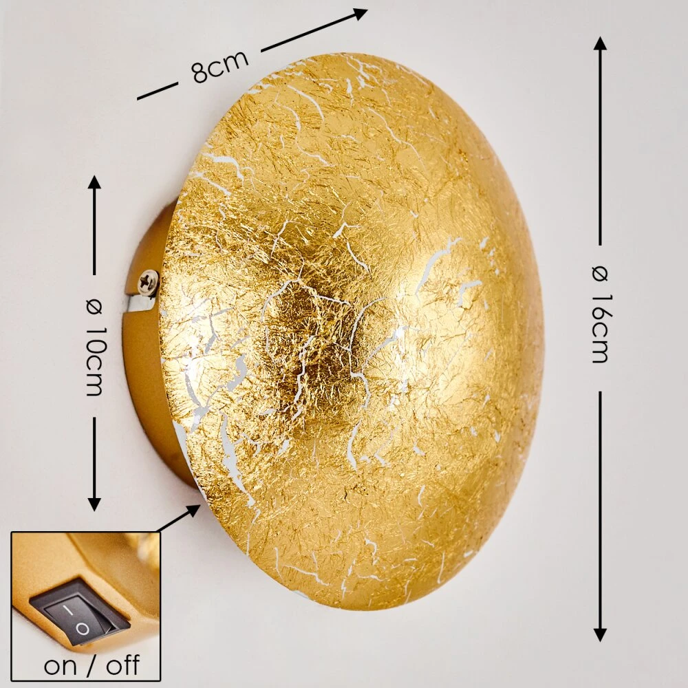 Mezia Wandleuchte Gold, 1-flammig 4 Mezia Wandleuchte Gold, 1-flammig – Bild 2