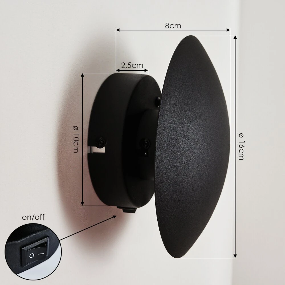 Mezia Wandleuchte LED Schwarz, 1-flammig 6 Mezia Wandleuchte LED Schwarz, 1-flammig – Bild 4