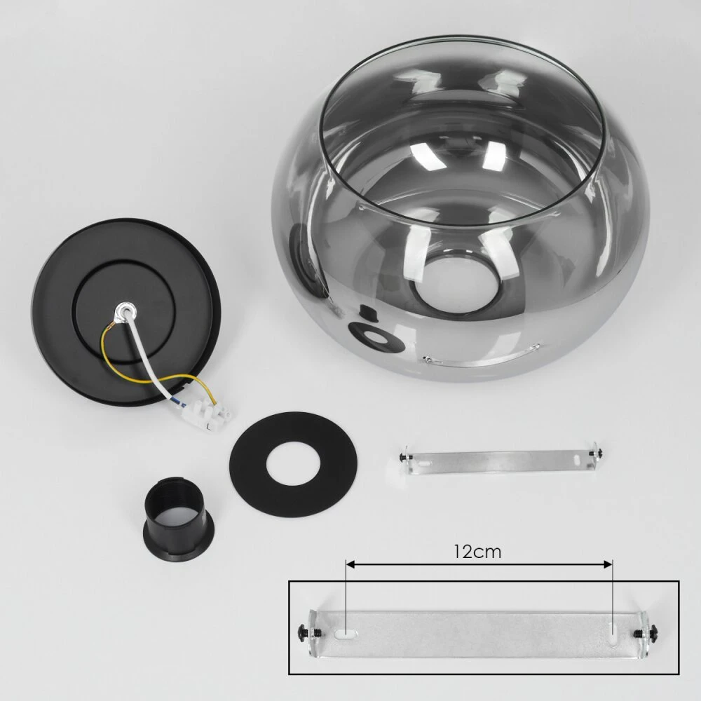 Molloy Deckenleuchte Klar, Rauchfarben, 1-flammig 7 Molloy Deckenleuchte Klar, Rauchfarben, 1-flammig – Bild 5