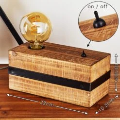 Montgomery Tischleuchte Holz Dunkel, Schwarz, 1-flammig -Lampe Verkäufe montgomery tischleuchte h3368596 1