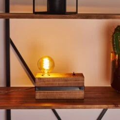 Montgomery Tischleuchte Holz Dunkel, Schwarz, 1-flammig -Lampe Verkäufe montgomery tischleuchte h3368596 12