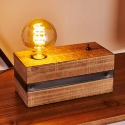 Montgomery Tischleuchte Holz Dunkel, Schwarz, 1-flammig -Lampe Verkäufe montgomery tischleuchte h3368596 2