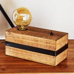 Montgomery Tischleuchte Holz Dunkel, Schwarz, 1-flammig -Lampe Verkäufe montgomery tischleuchte h3368596 3