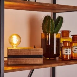 Montgomery Tischleuchte Holz Dunkel, Schwarz, 1-flammig -Lampe Verkäufe montgomery tischleuchte h3368596 4