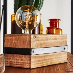 Montgomery Tischleuchte Holz Dunkel, Schwarz, 1-flammig -Lampe Verkäufe montgomery tischleuchte h3368596 9