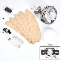 Morino Deckenventilator Naturfarben, Nickel-Matt, 2-flammig, Fernbedienung -Lampe Verkäufe morino deckenventilator h3559970 4