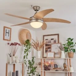 Morino Deckenventilator Naturfarben, Nickel-Matt, 2-flammig, Fernbedienung -Lampe Verkäufe morino deckenventilator h3559970 6