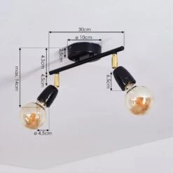 Musland Deckenleuchte Gold, Schwarz, 2-flammig -Lampe Verkäufe musland deckenleuchte h3410240 3