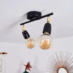 Musland Deckenleuchte Gold, Schwarz, 2-flammig -Lampe Verkäufe musland deckenleuchte h3410240 9