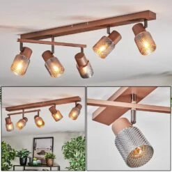 Nelar Deckenleuchte Bronze, Chrom, 5-flammig