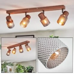 Nelar Deckenleuchte Bronze, Chrom, 4-flammig