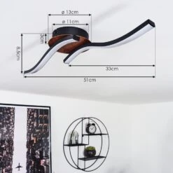 Odda Deckenleuchte LED Holzoptik, Schwarz, 2-flammig -Lampe Verkäufe odda deckenleuchte h3436950 3