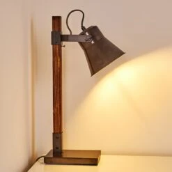 Oksbol Tischleuchte Dunkelbraun, Grau, Stahl Gebürstet, 1-flammig -Lampe Verkäufe oksbol tischleuchte h3349588 10