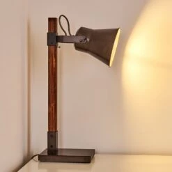 Oksbol Tischleuchte Dunkelbraun, Grau, Stahl Gebürstet, 1-flammig -Lampe Verkäufe oksbol tischleuchte h3349588 14