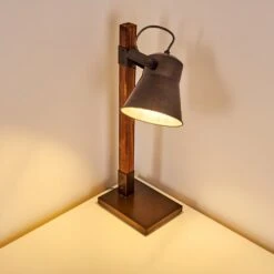 Oksbol Tischleuchte Dunkelbraun, Grau, Stahl Gebürstet, 1-flammig -Lampe Verkäufe oksbol tischleuchte h3349588 7