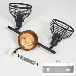 Omba Deckenleuchte Holz Dunkel, Schwarz, 2-flammig -Lampe Verkäufe omba deckenleuchte h3402962 4