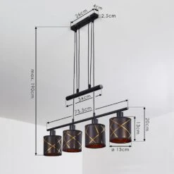 Opatija Pendelleuchte Schwarz, 4-flammig -Lampe Verkäufe opatija pendelleuchte h3413609 3