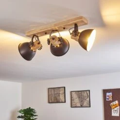 Orny Deckenleuchte Anthrazit, Holz Hell, 3-flammig -Lampe Verkäufe orny deckenleuchte h3295090 15