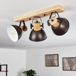 Orny Deckenleuchte Anthrazit, Holz Hell, 3-flammig -Lampe Verkäufe orny deckenleuchte h3295090 16