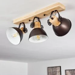Orny Deckenleuchte Anthrazit, Holz Hell, 3-flammig -Lampe Verkäufe orny deckenleuchte h3295090 4