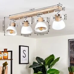 Orny Deckenleuchte Holz Hell, Weiß, 4-flammig -Lampe Verkäufe orny deckenleuchte h3408551 3