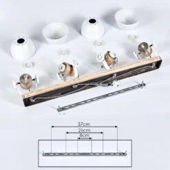 Orny Deckenleuchte Holz Hell, Weiß, 4-flammig -Lampe Verkäufe orny deckenleuchte h3408551 4