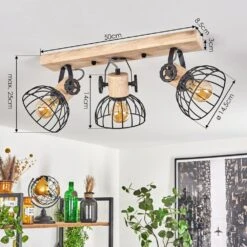 Orny Deckenleuchte Naturfarben, Schwarz, 3-flammig -Lampe Verkäufe orny deckenleuchte h3424315 3