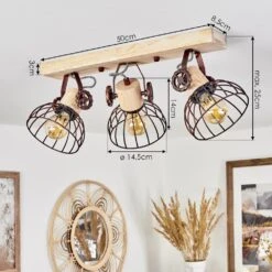 Orny Deckenleuchte Naturfarben, Rostfarben, 3-flammig -Lampe Verkäufe orny deckenleuchte h3424391 3