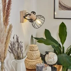 Orny Wandleuchte Naturfarben, Schwarz, 1-flammig -Lampe Verkäufe orny wandleuchte h3424292 10