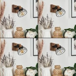 Orny Wandleuchte Holz Dunkel, Schwarz, 1-flammig -Lampe Verkäufe orny wandleuchte h3424452 1