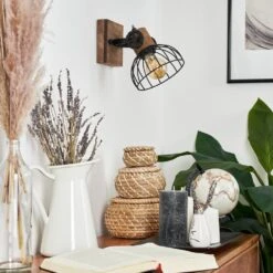 Orny Wandleuchte Holz Dunkel, Schwarz, 1-flammig -Lampe Verkäufe orny wandleuchte h3424452 13