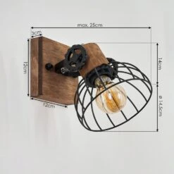 Orny Wandleuchte Holz Dunkel, Schwarz, 1-flammig -Lampe Verkäufe orny wandleuchte h3424452 3