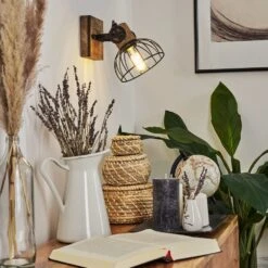 Orny Wandleuchte Holz Dunkel, Schwarz, 1-flammig -Lampe Verkäufe orny wandleuchte h3424452 6