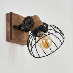 Orny Wandleuchte Holz Dunkel, Schwarz, 1-flammig -Lampe Verkäufe orny wandleuchte h3424452 7