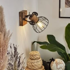 Orny Wandleuchte Holz Dunkel, Schwarz, 1-flammig -Lampe Verkäufe orny wandleuchte h3424452 8