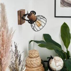 Orny Wandleuchte Holz Dunkel, Schwarz, 1-flammig -Lampe Verkäufe orny wandleuchte h3424452 9