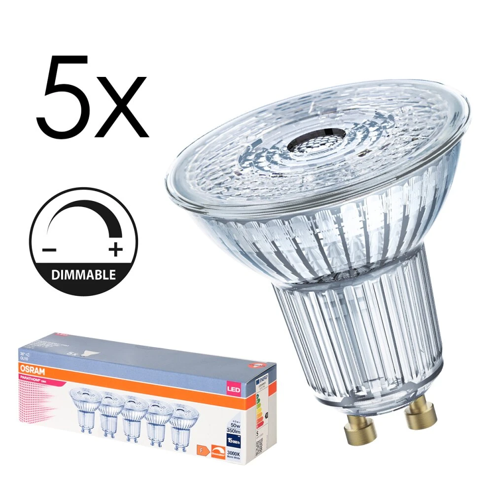 Osram LED GU10 4,5W 3000 Kelvin 350 Lumen 3 Osram LED GU10 4,5W 3000 Kelvin 350 Lumen